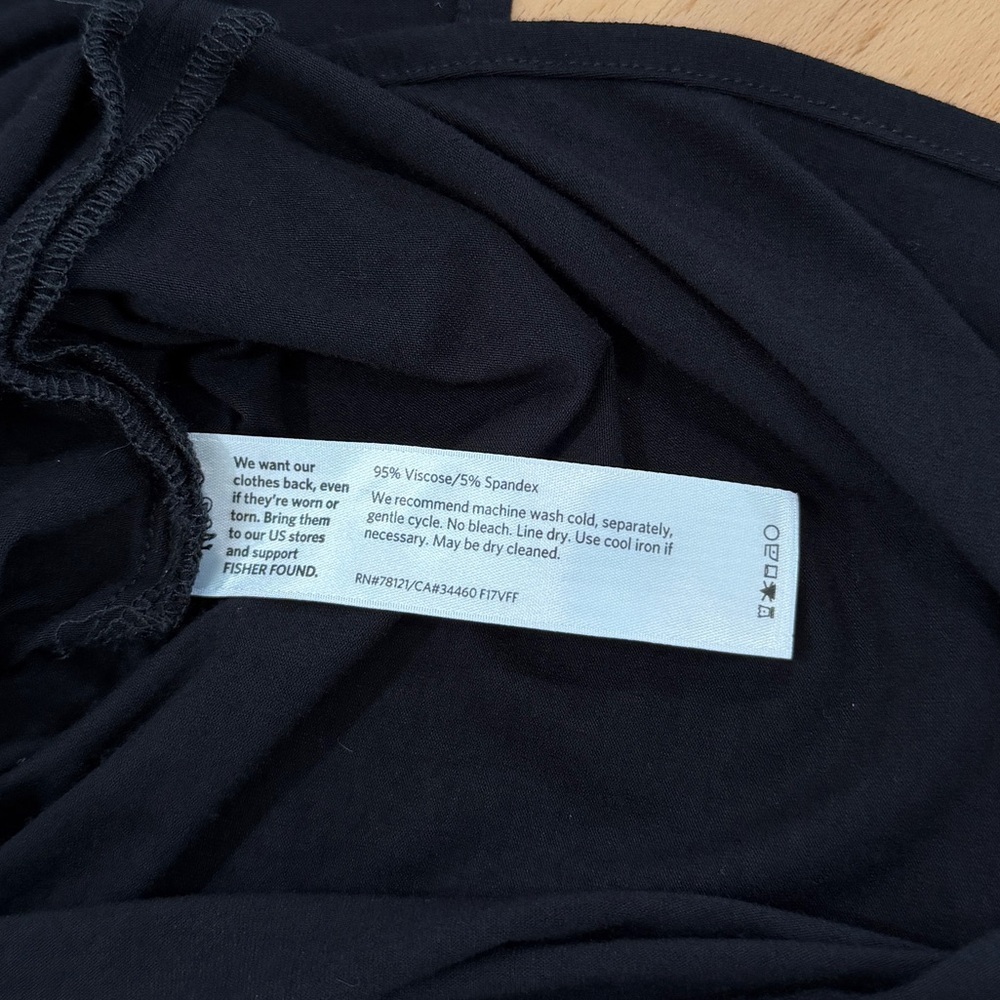 Eileen Fisher Bateau-Neck Long Tunic Black Side Slits Size Small - Picture 6 of 7